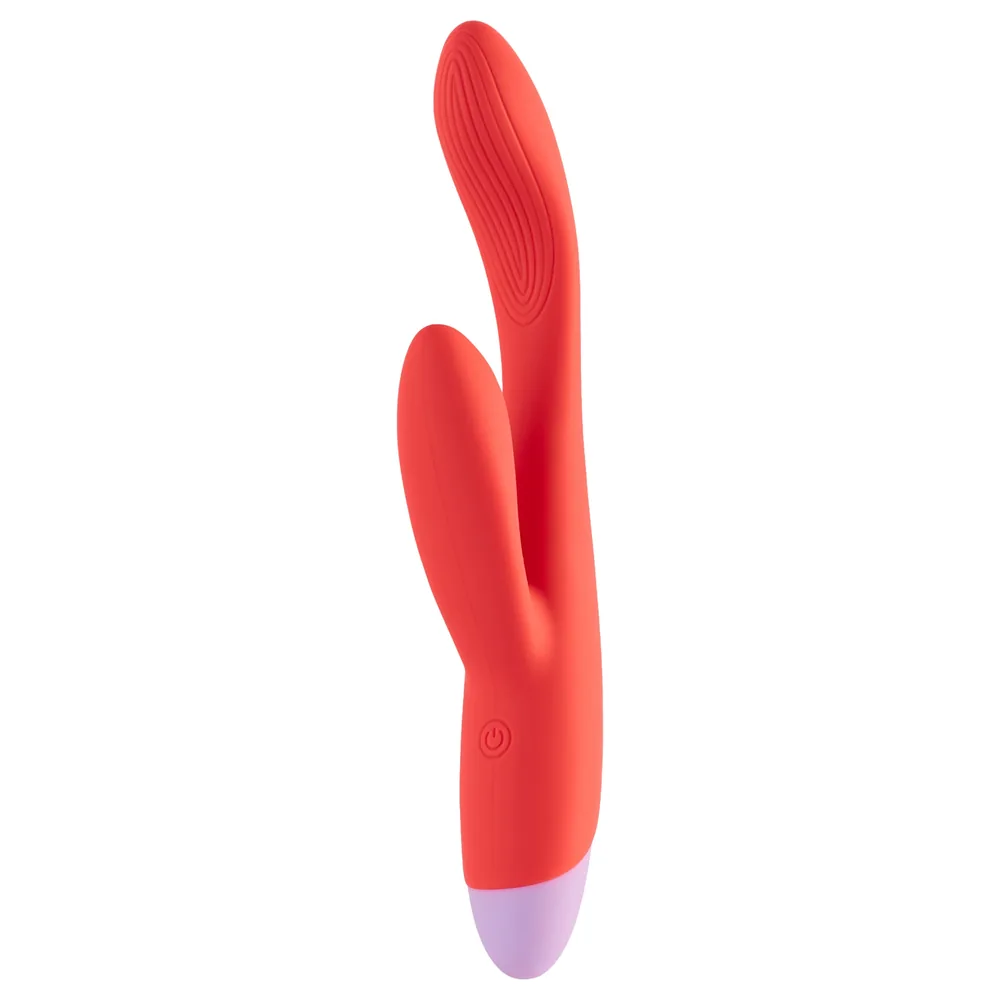 Dreamtoys - vibrátor na bod G s dráždičom klitorisu - červený
