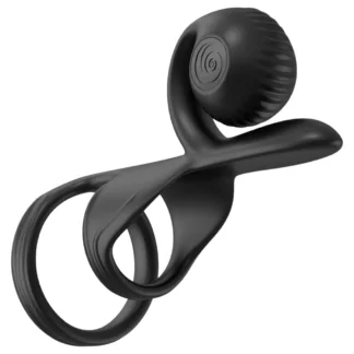 Snail Vibe Jovi - vibračný krúžok na penis a párový vibrátor - čierny