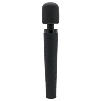 Pixey Deluxe Black Velvet - wand vibrátor L (čierny)