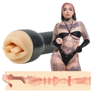 Kiiroo Feel Leigh Raven - umelé ústa s rozrezaným jazykom (prírodná farba)