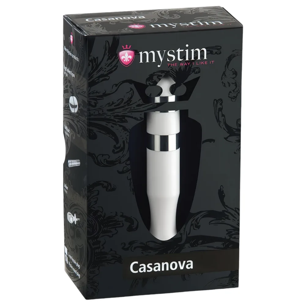 mystim Casanova - elektro tyčinkové dildo (biele)