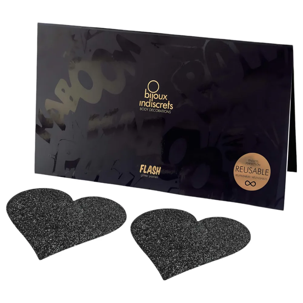 Bijoux Indiscrets - nálepky na bradavky - srdce - čierne