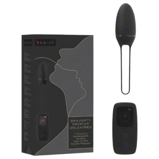 B SWISH Premium - vibračné vajíčko na diaľkové ovládanie - čierne, nabíjateľné