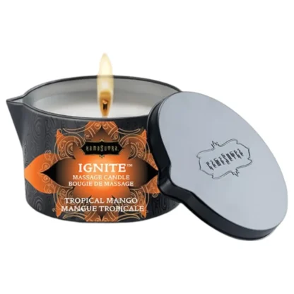 Kama Sutra - masážna sviečka - vegánska, sladké mango - 170g