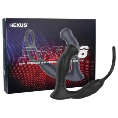 Nexus Simul8 - vibračný erekčný krúžok s análnym dildom (čierny)