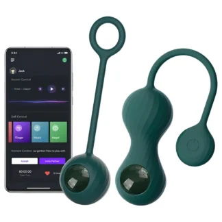 Magic Motion Crystal Duo - vibrátorové venušine guličky ovládané aplikáciou (zelené)