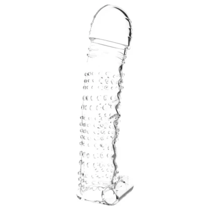 Lonely - vibračný návlek na penis s hrotmi - priehľadný