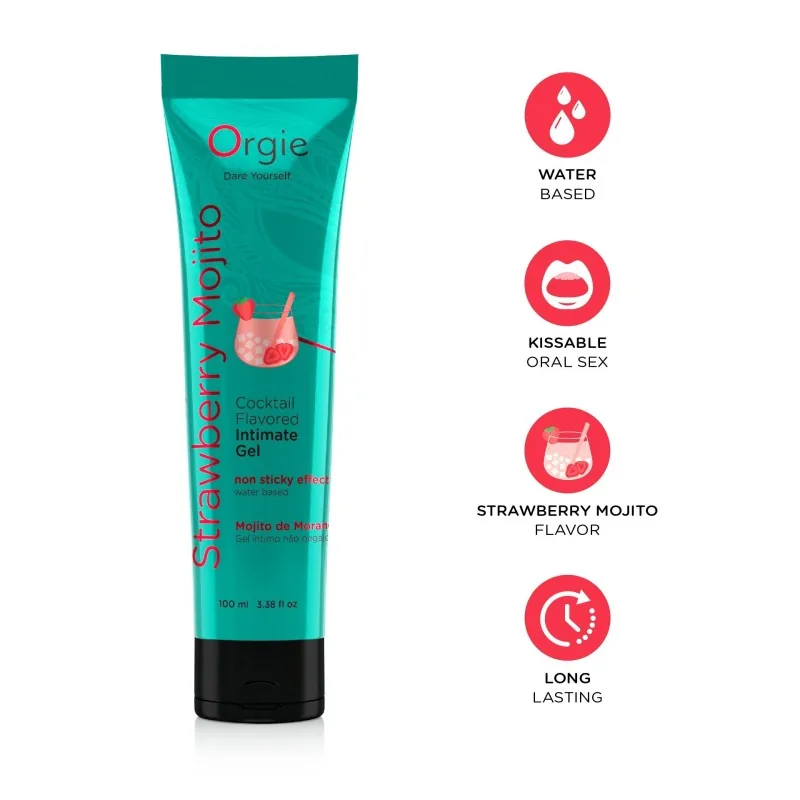 Orgie Lube Tube Strawberry Mojito – lubrikačný gél 100 ml – Obrázok 2