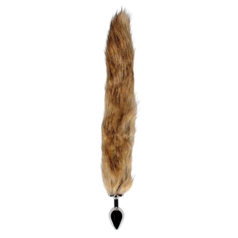 Ouch! Fox Tail – kovový análny kolík s líščím chvostom, hnedý – Obrázok 2
