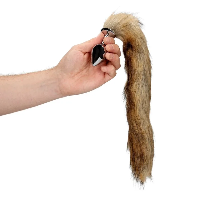 Ouch! Fox Tail – kovový análny kolík s líščím chvostom, hnedý – Obrázok 6