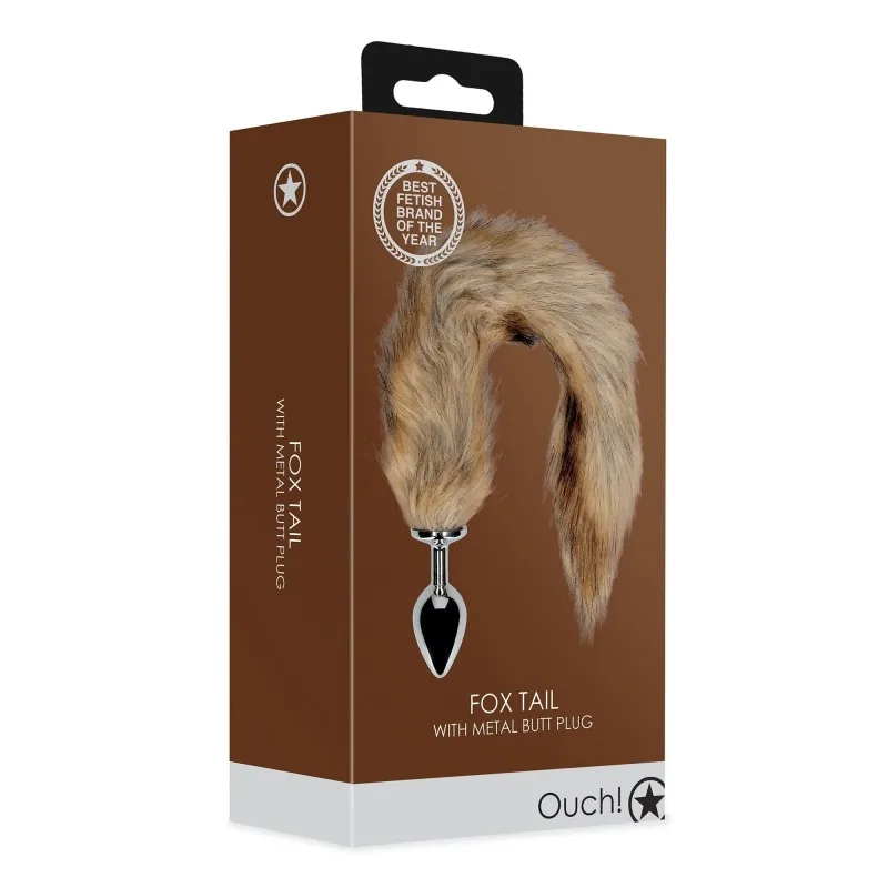 Ouch! Fox Tail – kovový análny kolík s líščím chvostom, hnedý – Obrázok 9