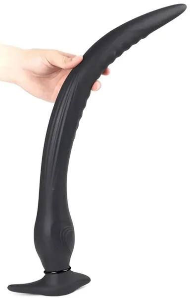 Wolf Yataghan čierne silikónové nafukovacie dildo L