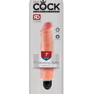 King Cock 7" Vibrating Stiffy – telová farba