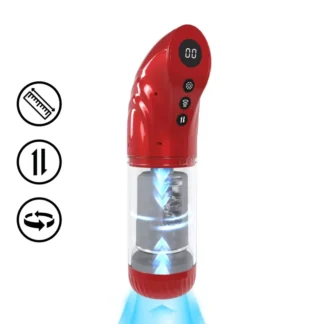 Pumped StrokeMate automatický masturbátor, metalická červená