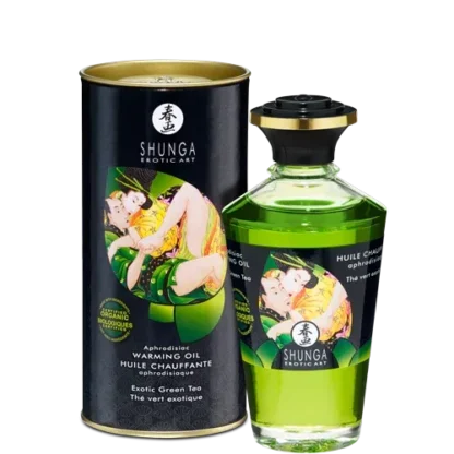 Shunga hrejivý masážny olej Zelený čaj 100 ml