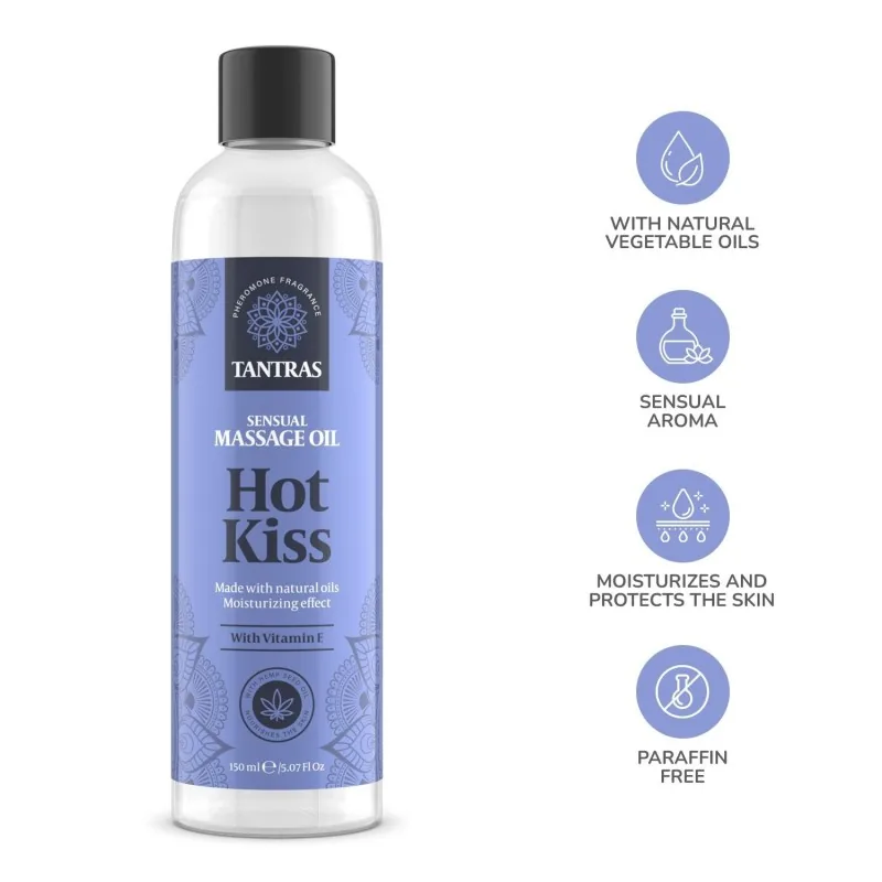 Tantras Love Oil Hot Kiss 150 ml masážny olej – Obrázok 2