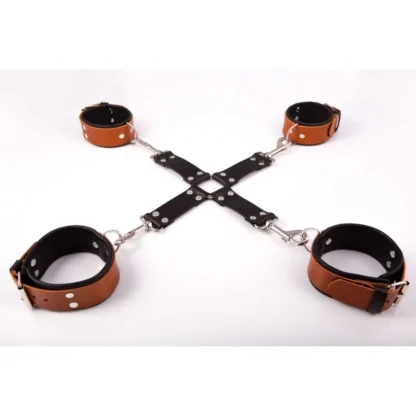 Whips Cognac kožená spútavacia sada Hog Tie pre neho