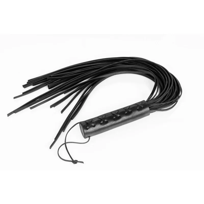 Whips Primal Bond – veľký pletený flogger, čierny – Obrázok 3