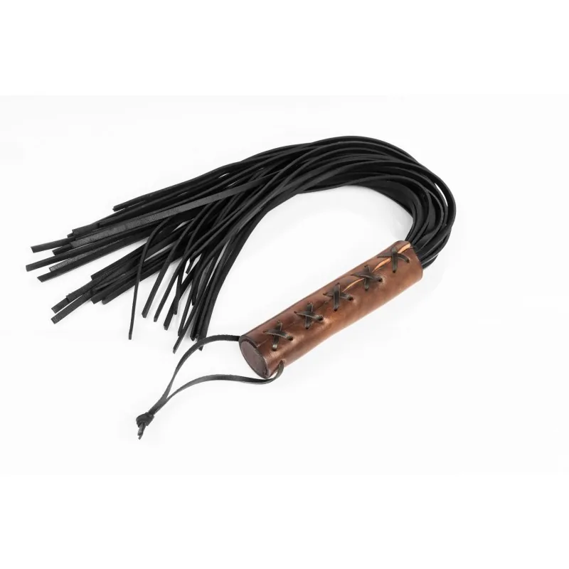 Whips Primal Bond – veľký pletený flogger, hnedý – Obrázok 2