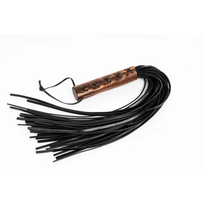 Whips Primal Bond – veľký pletený flogger, hnedý – Obrázok 3
