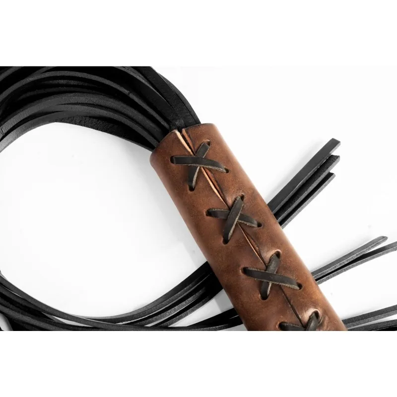 Whips Primal Bond – veľký pletený flogger, hnedý – Obrázok 4
