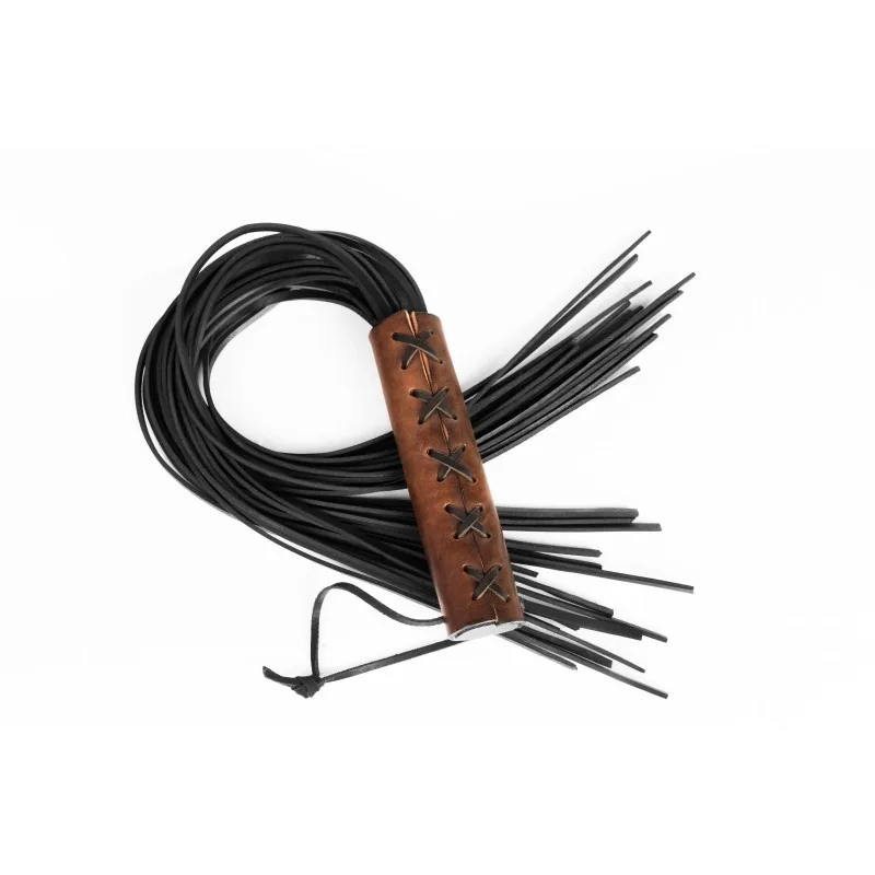 Whips Primal Bond – veľký pletený flogger, hnedý