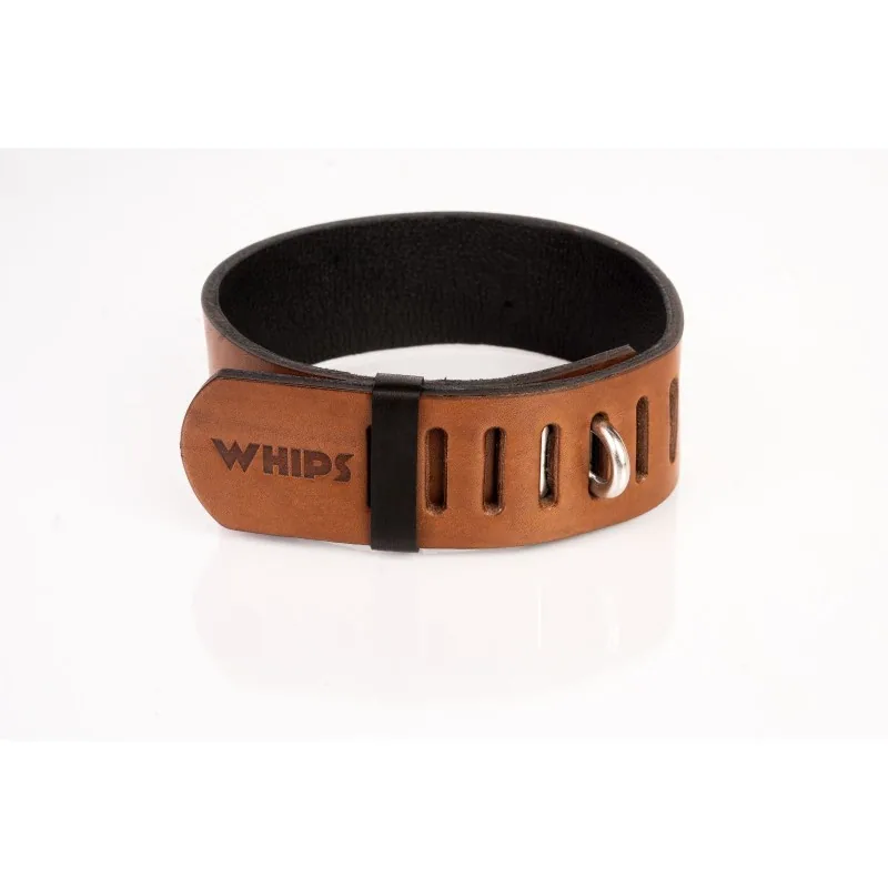 Whips Primal Bond obojok s visiacim zámkom – malý, hnedý – Obrázok 3