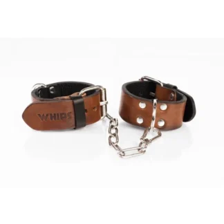 Whips Primal Bond úzke kožené putá – malé, hnedé