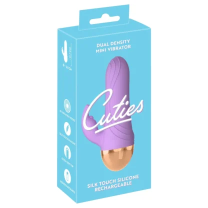 Cuties - akumulátorový, vodotesný mini vibrátor s klitorisovým ramienkom (fialový)