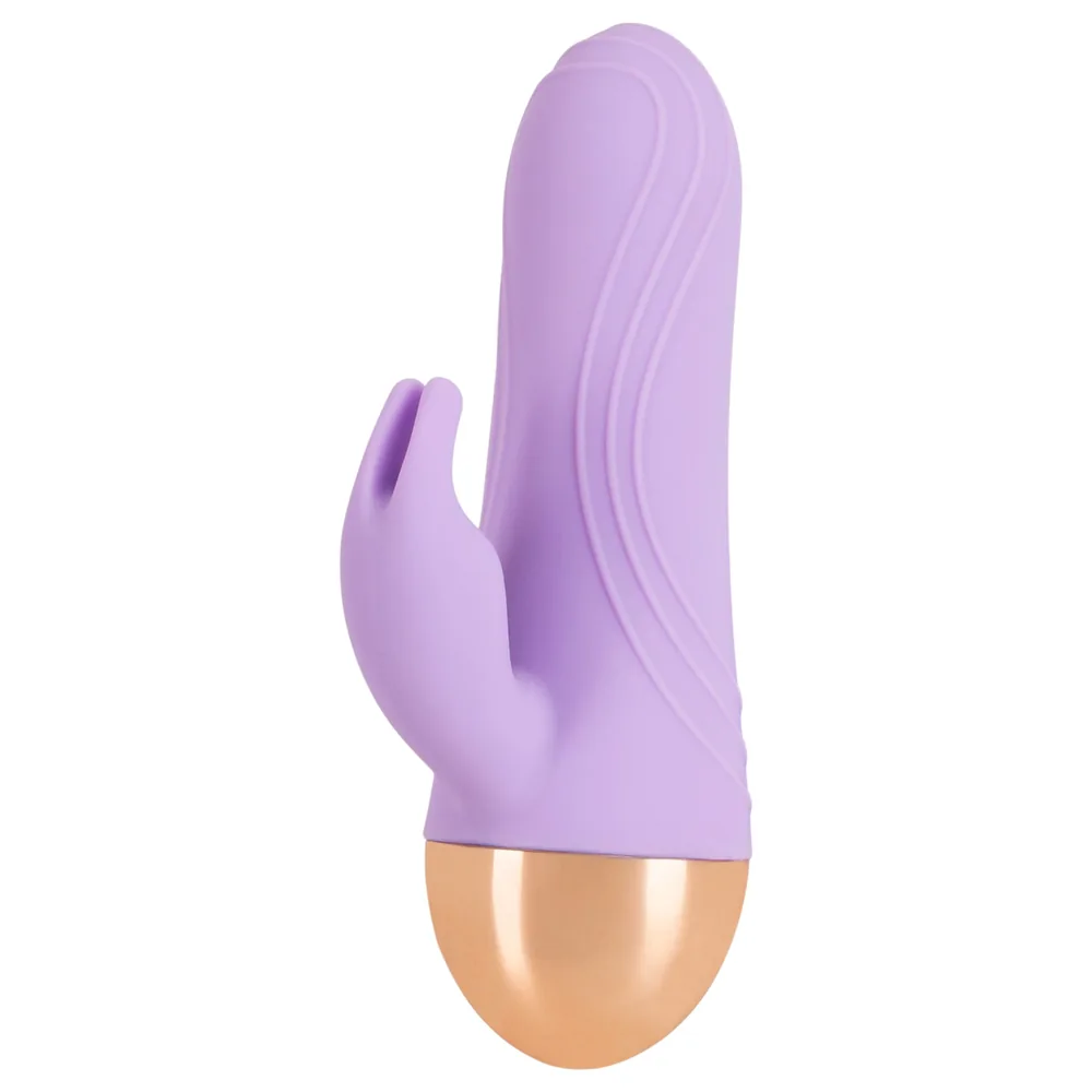 Cuties - akumulátorový, vodotesný mini vibrátor s klitorisovým ramienkom (fialový) – Obrázok 3