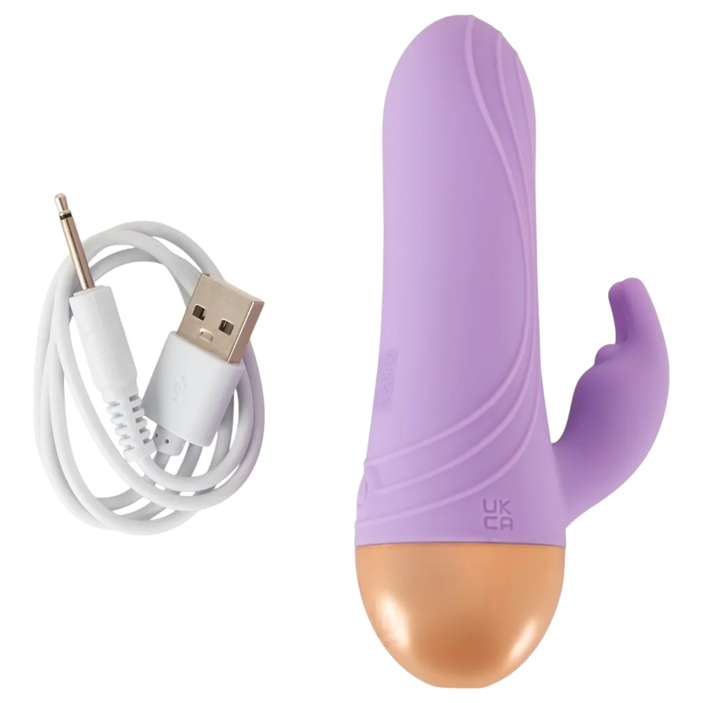 Cuties - akumulátorový, vodotesný mini vibrátor s klitorisovým ramienkom (fialový) – Obrázok 6