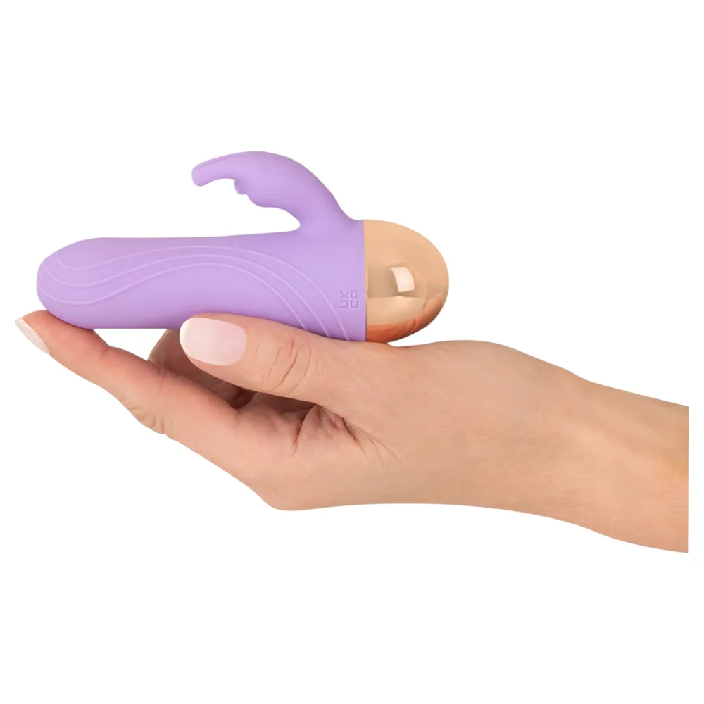 Cuties - akumulátorový, vodotesný mini vibrátor s klitorisovým ramienkom (fialový) – Obrázok 7