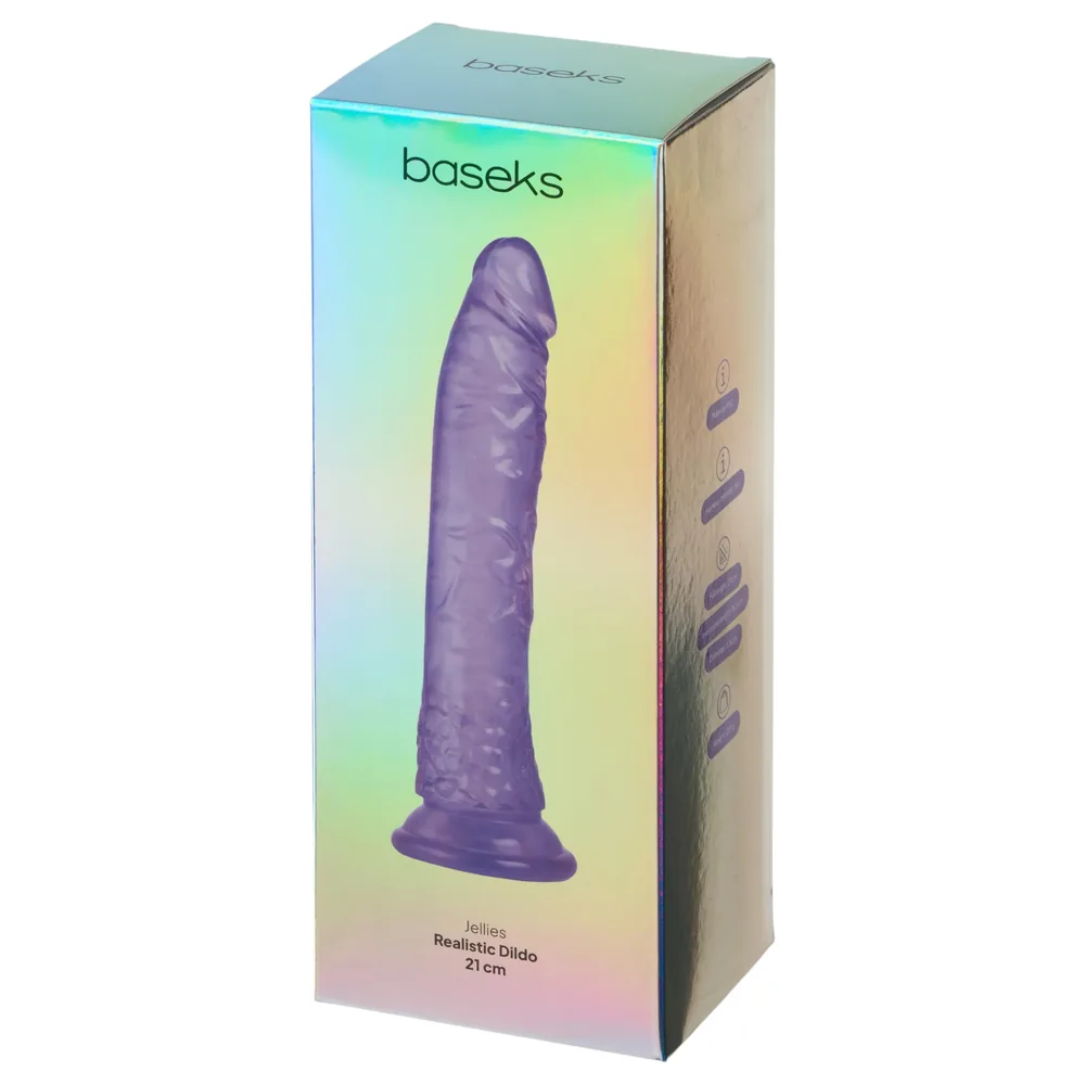 Baseks Jellies - želatínové dildo s prísavkou (fialové)