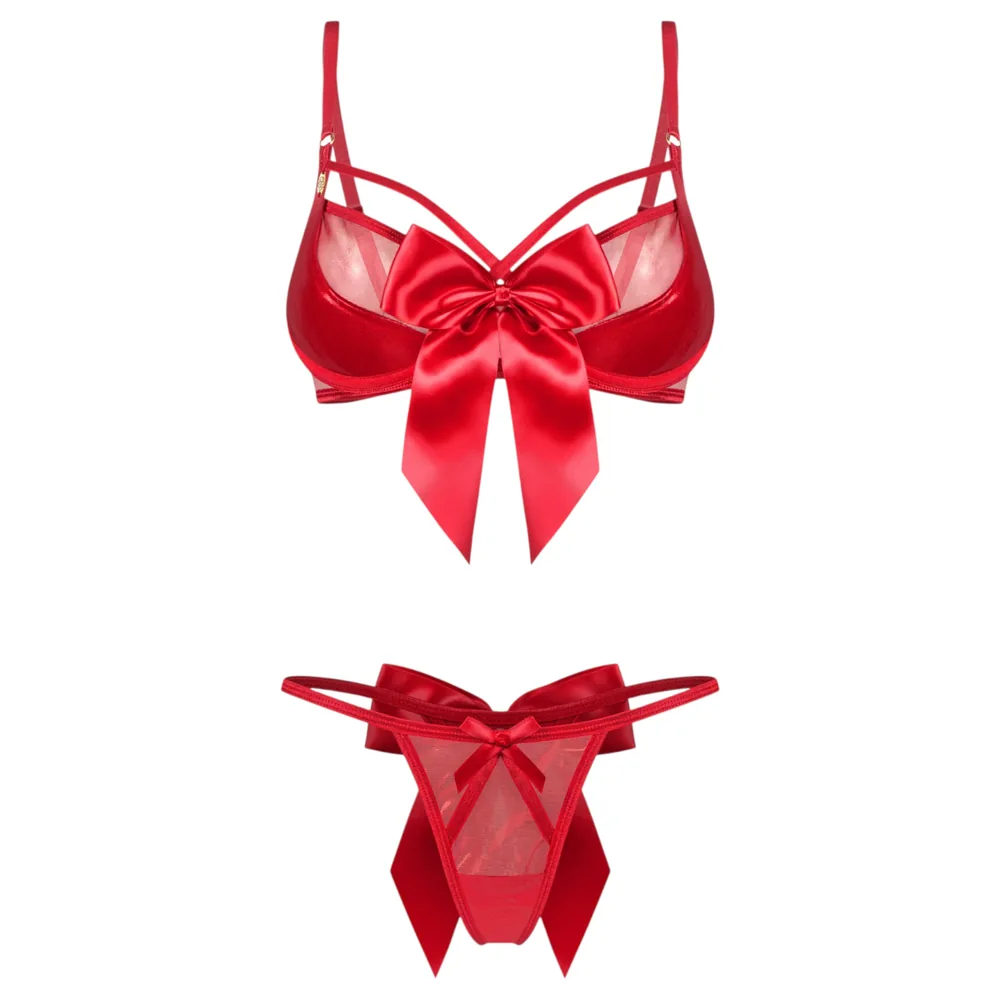 Obsessive Gifty - dvojdielna spodná bielizeň (červená) – Obrázok 3