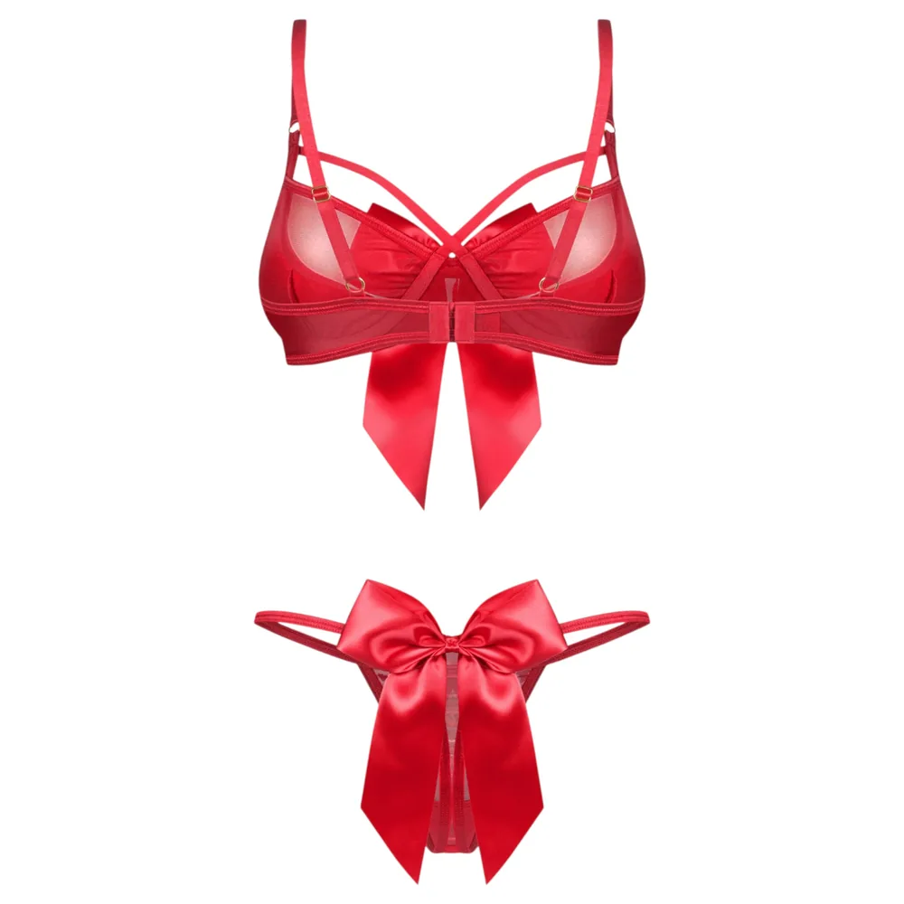 Obsessive Gifty - dvojdielna spodná bielizeň (červená) – Obrázok 4