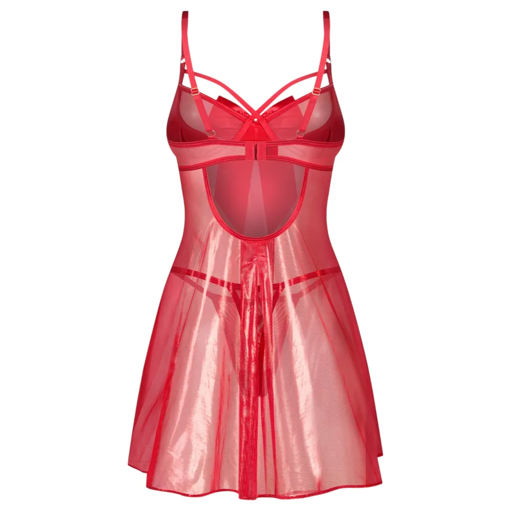 Obsessive Gifty - babydoll a tangá súprava (červená) – Obrázok 4