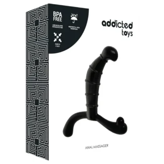 Addicted Toys - masážny prístroj na prostatu a hrádzu (čierny) - 11,3 cm