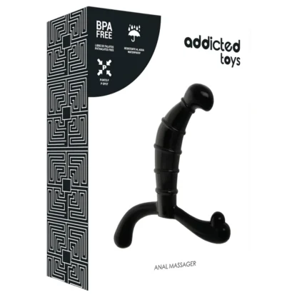 Addicted Toys - masážny prístroj na prostatu a hrádzu (čierny) - 11,3 cm