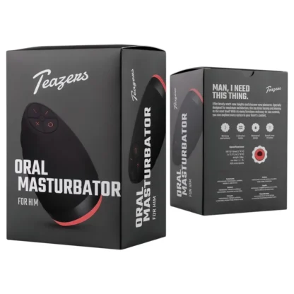 Teazers - masturbátor v tvare úst s ohrievacou funkciou (červený)