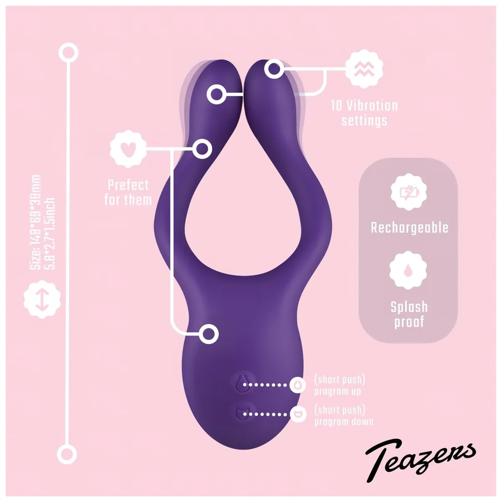 Teazers Partner Multifun - párový vibrátor (fialový) – Obrázok 7