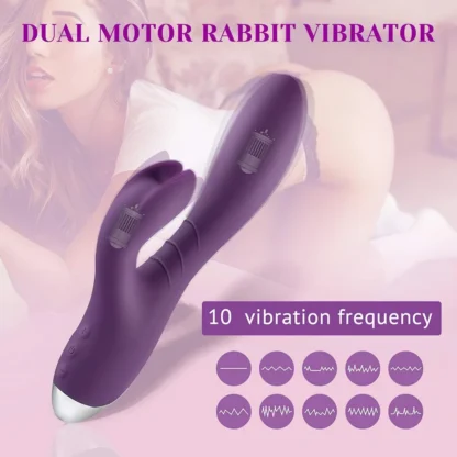 Tracy's Dog - vibrátor rabbit s dráždičom klitorisu - vodotesný - fialový