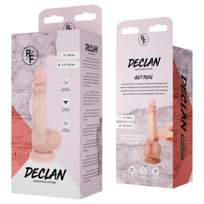 Real Fantasy Declan - realistický dildo s predkožkou (telovej farby) - 18 cm