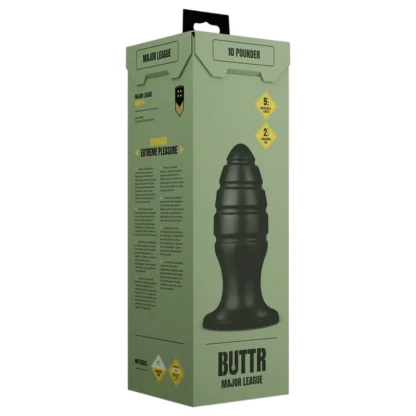 BUTTR Aftershock - obrovský análny plug (čierny) - 23 cm