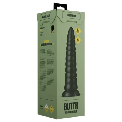 BUTTR Caterpiller - obrovský análny kolík (čierny) - 29 cm