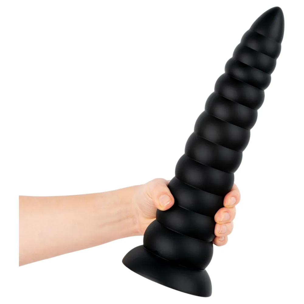 BUTTR Caterpiller - obrovský análny kolík (čierny) - 29 cm – Obrázok 5