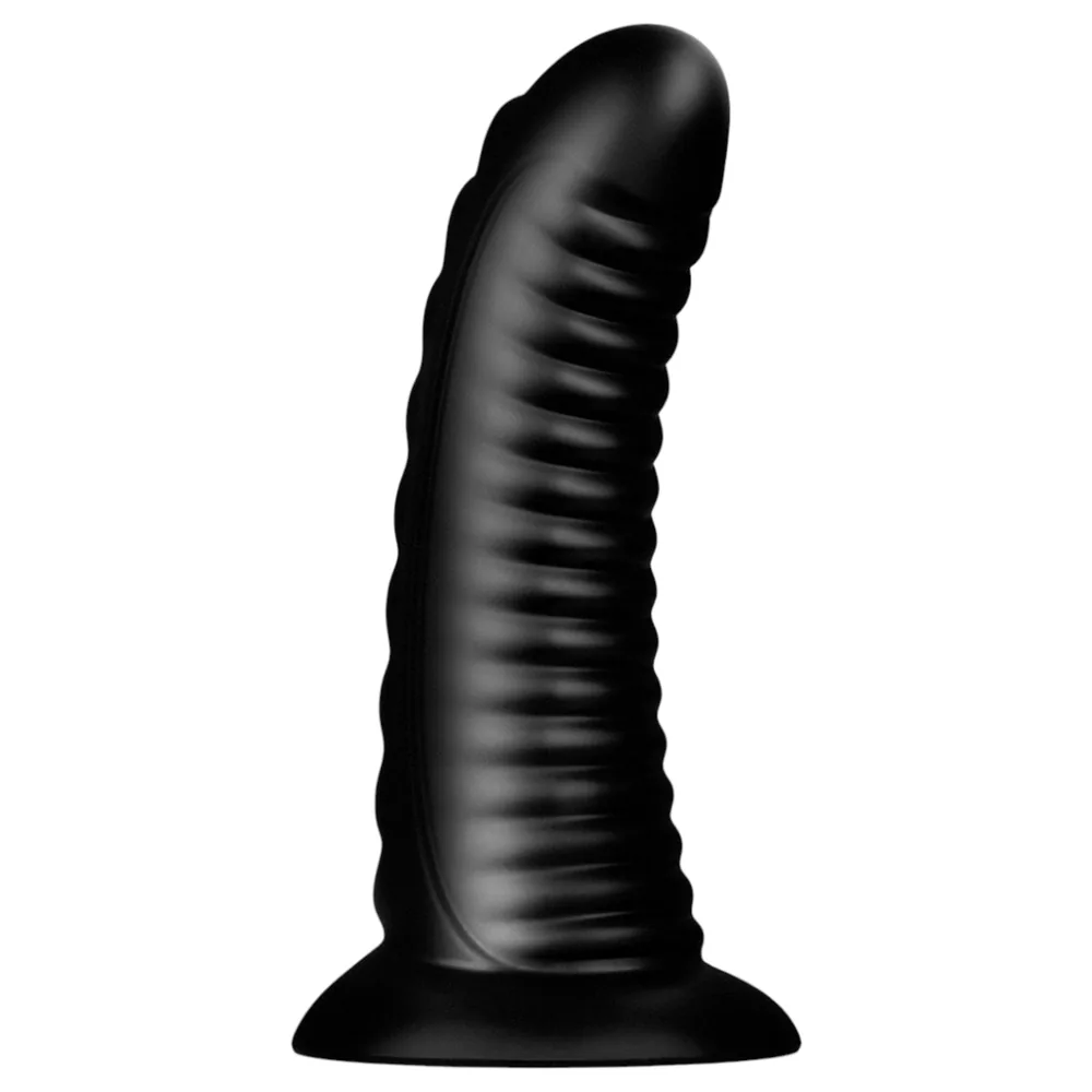 BUTTR Double Ribbed - obrovský rebrovaný análny kolík (čierny) - 26 cm – Obrázok 7