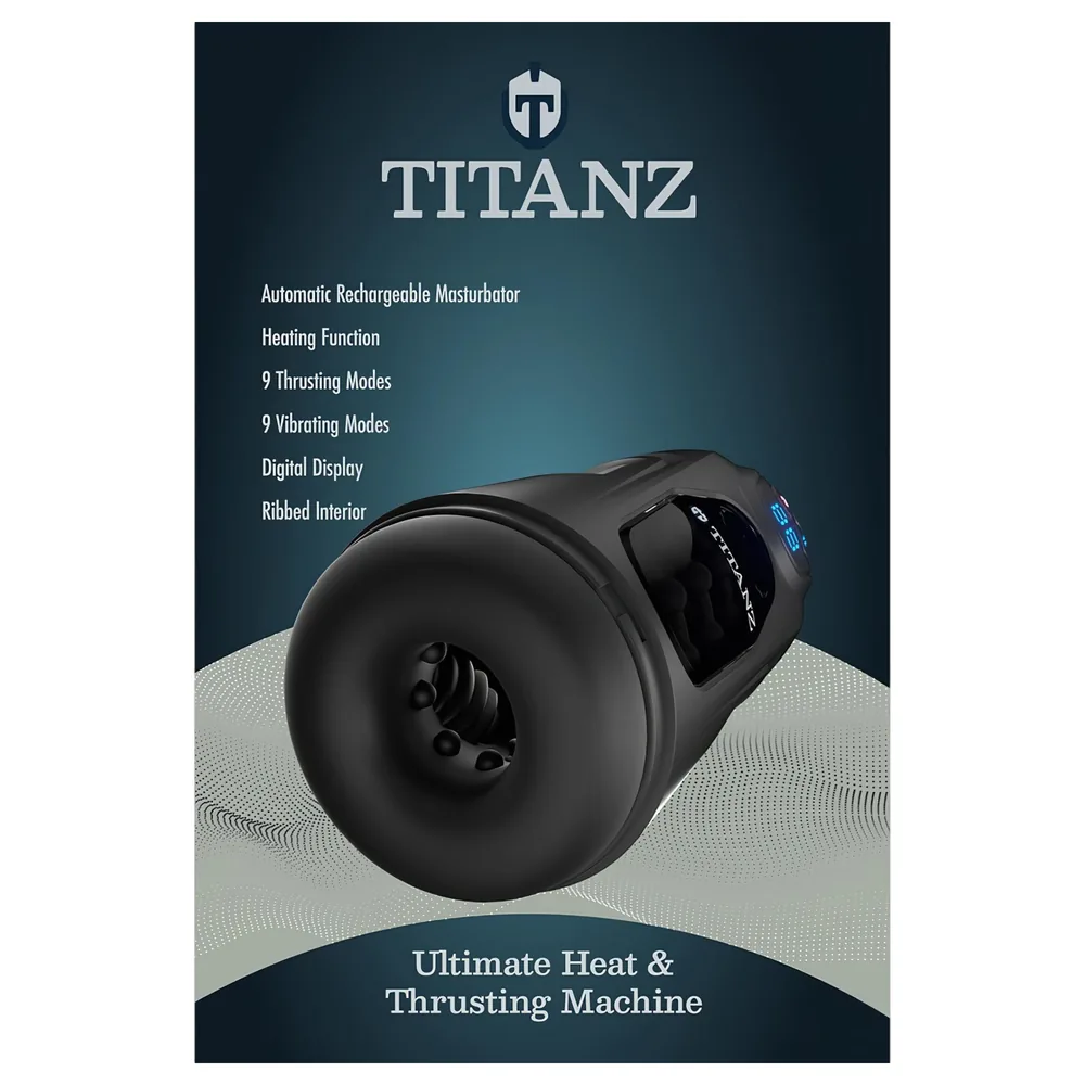 Titanz Ultimate Heat & Thrusting - automatický masturbátor (čierny) – Obrázok 8