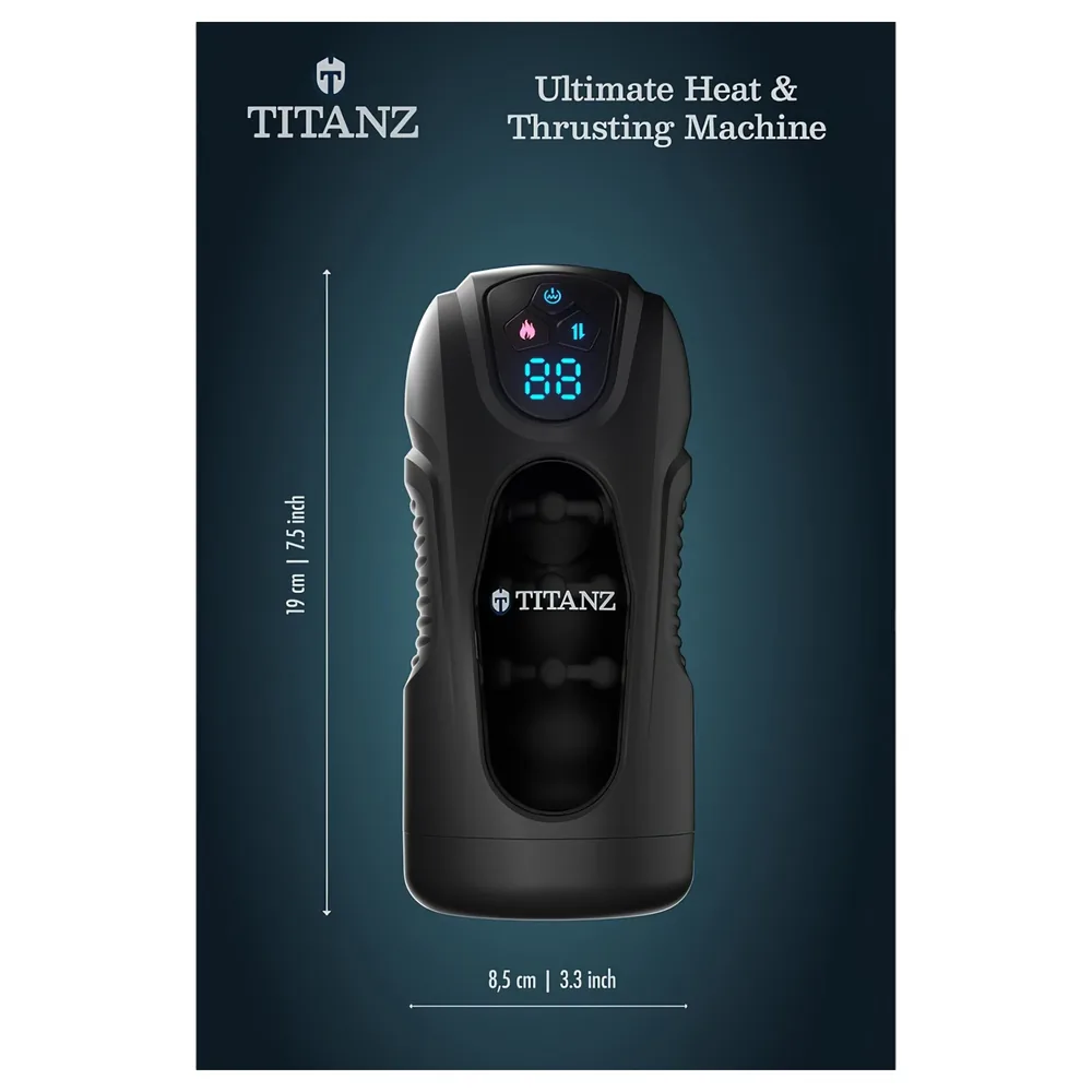 Titanz Ultimate Heat & Thrusting - automatický masturbátor (čierny) – Obrázok 9