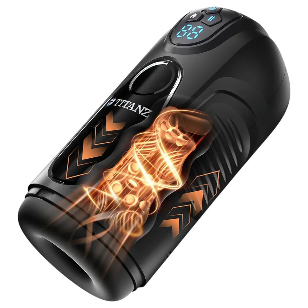 Titanz Ultimate Heat & Thrusting - automatický masturbátor (čierny) – Obrázok 7
