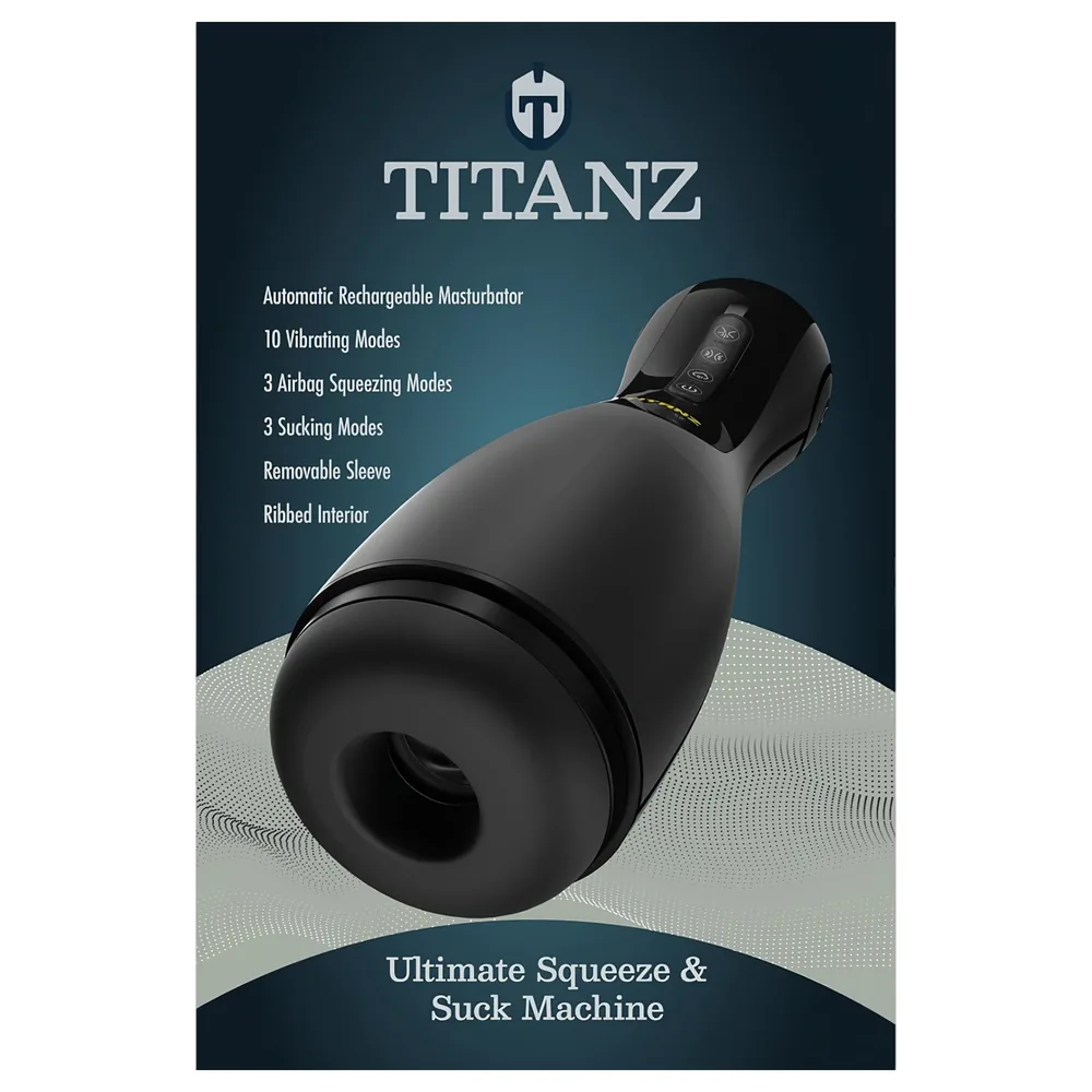 Titanz Ultimate Squeeze & Suck - automatický masturbátor (čierny) – Obrázok 7